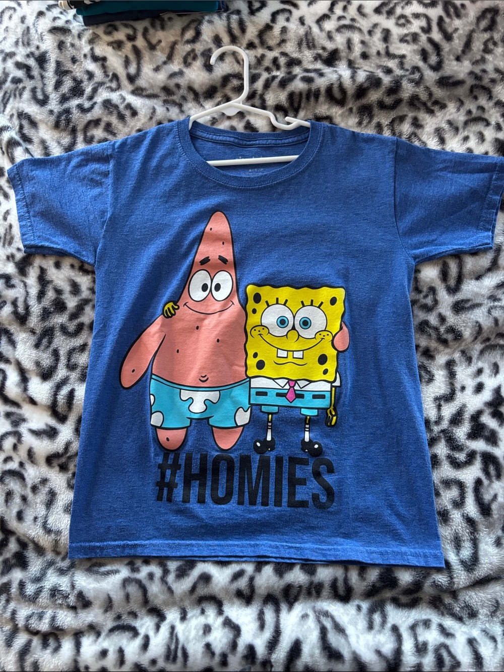 Nickelodeon SpongeBob SquarePants #Homies T-Shirt Boys Small Blue Graphic Tee